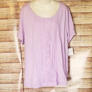 NWT Croft & Barrow lavender top size 2X